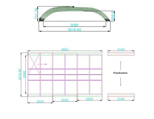 ALTANKA - Abri de piscine Horizon - 5.95x3.08 m - polycarbonate massif 3 mm - pour piscine BAS7305 - ECO335 - large