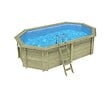 ALTANKA - Piscine hors sol en bois NEMO 5.79 x 3.49 - H.1.45 m, bleu pâle, fixations à sceller - BAS7304OSPI - vignette