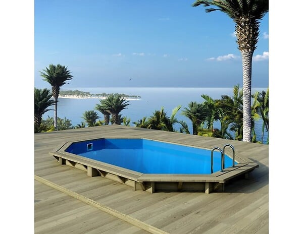 ALTANKA - Piscine hors sol en bois NEMO 4.3 x 3 - H.1.18 m, bleu pâle, fixations à sceller - BAS7302OSPI - large