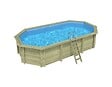 ALTANKA - Piscine hors sol en bois NEMO 7.3 x 3.97 - H.1.45 m, bleu pâle, cadre en métal - sans dalle - BAS7305OSPU - vignette