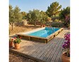 ALTANKA - Piscine hors sol en bois AQUA 6.1 x 2.85 - H.1.31 m, gris clair, fixations à sceller - BAS7307OSPI2 - vignette