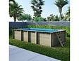 ALTANKA - Piscine hors sol en bois AQUA 7 x 3.75 - H.1.45 m, bleu pâle, cadre en métal - sans dalle - BAS7308OSPU - vignette
