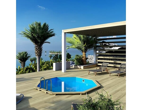 ALTANKA - Piscine hors sol en bois CORAL 3.25 x 3.25 - H.1.18 m, bleu pâle, autoportante - sans dalle - BAS7301OSP - large