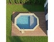 ALTANKA - Piscine hors sol en bois NEMO 4.3 x 3 - H.1.18 m avec plage, gris clair, fixations à sceller - BAS7302OSPI2+PLA302 - vignette