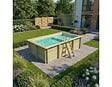 ALTANKA - Piscine hors sol en bois AQUA 4.65 x 2.85 - H.1.24 m avec plage, sable, fixations à sceller - BAS7306OSPI3+PLA306 - vignette