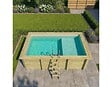 ALTANKA - Piscine hors sol en bois AQUA 4.65 x 2.85 - H.1.24 m avec plage, sable, fixations à sceller - BAS7306OSPI3+PLA306 - vignette