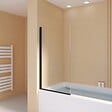 ESSEBAGNO - Pare-Baignoire pivotant verre anticalcaire et aluminium 80 x 140 Noir - vignette