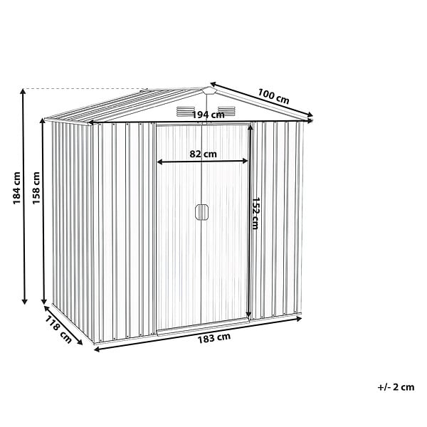 BELIANI - Abri de jardin CIRELLA 194 cm 118 cm Gris graphite - large