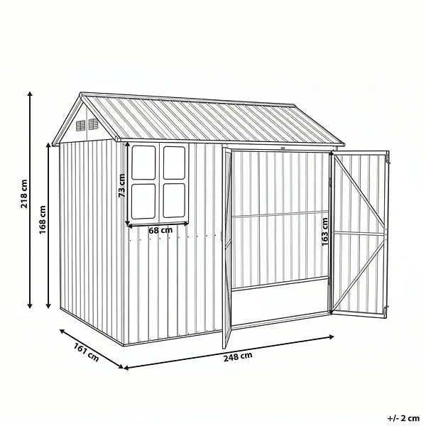 BELIANI - Abri de jardin NOCCIANO 248 cm 161 cm Marron - large