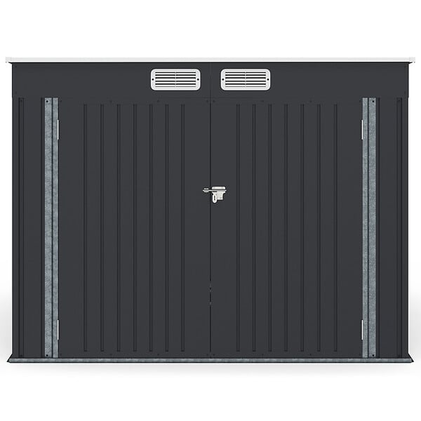 ID MARKET - Abri à vélos en métal gris anthracite verrouillable avec rack pour 4 vélos - large