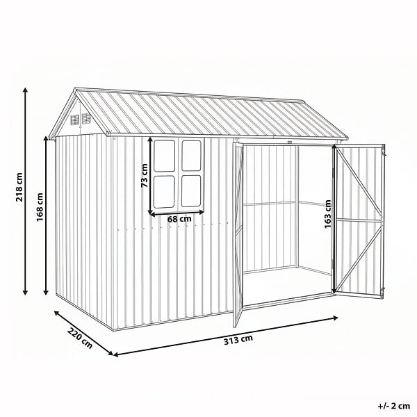 BELIANI - Abri de jardin NOCCIANO 313 cm 220 cm Marron - large