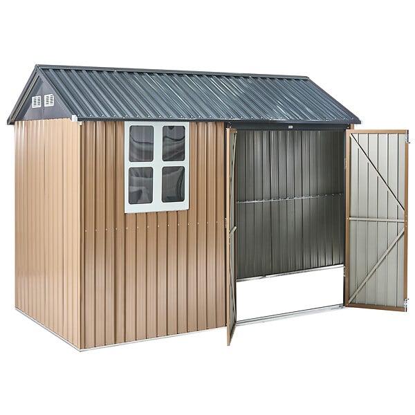 BELIANI - Abri de jardin NOCCIANO 313 cm 220 cm Marron - large