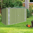 ID MARKET - Abri de jardin en métal vert olive verrouillable multi-rangement pour stockage vélos, outils, poubelles - vignette