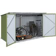 ID MARKET - Abri de jardin en métal vert olive verrouillable multi-rangement pour stockage vélos, outils, poubelles - vignette
