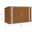 ID MARKET - Abri de jardin en métal effet bois verrouillable multi-rangement pour stockage vélos, outils, poubelles - vignette
