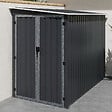 ID MARKET - Abri de jardin adossé 3 m² gris en acier galvanisé avec base double porte latérale - vignette