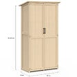 ID MARKET - Armoire de jardin en bois 90 x 50 x 160 cm avec toit incliné double porte et étagères - vignette