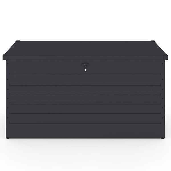 ID MARKET - Coffre de rangement métal verrouillable gris anthracite pour jardin 1250L 175x95x90 cm - large