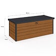 ID MARKET - Coffre de rangement métal verrouillable effet bois et gris pour jardin 600L 165x70x63 cm - vignette