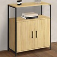 ID MARKET - Buffet d'appoint 1 niche et 2 portes 70 cm DETROIT design industriel - vignette