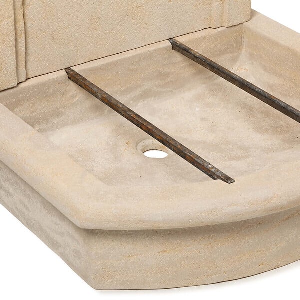 RO'MA NATURE - Fontaine décorative en pierre naturelle Atlas Beige L.60xH.105xP.52 cm - large