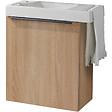 GODART - Meuble décor chêne oak Solo avec lave-mains et porte serviette intégré pour Robinet à gauche - poignée noire - vignette
