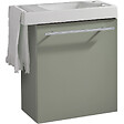 GODART - Meuble vert mat Solo avec lave-mains et porte serviette intégré pour Robinet à droite - vignette