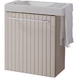 GODART - Meuble lave-mains strié Beige cachemire avec lave-mains et porte serviette intégré pour Robinet à gauche Solo - vignette