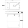 GODART - Meuble blanc mat Solo avec lave-mains et porte serviette intégré pour Robinet à droite - vignette