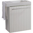 GODART - Meuble lave-mains Strié Blanc mat avec porte serviette intégré pour Robinet à droite Solo - vignette