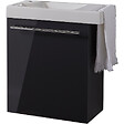 GODART - Meuble gris anthracite Solo avec lave-mains et porte serviette intégré pour Robinet à gauche - vignette