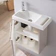 GODART - Pack lave-mains Beige cachemire strié avec porte serviette - mitigeur à gauche - L.48 X H. 52.5 cm - Houston - vignette