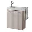 GODART - Pack lave-mains Beige cachemire strié avec porte serviette - mitigeur à gauche - L.48 X H. 52.5 cm - Houston - vignette