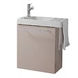 GODART - Pack lave-mains Beige cachemire avec porte serviette - Robinetterie eau froide à gauche - L.48 X H. 52.5 cm - Houston - vignette