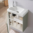GODART - Pack lave-mains Vert Strié - Robinetterie Eau froide à gauche - L.42.5 X H. 52.5 cm - Hamac 2 - vignette
