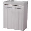 GODART - Meuble lave-mains Strié Blanc pour robinet à gauche Solo - vignette