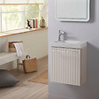 GODART - Pack lave-mains Beige cachemire Strié - Robinetterie Eau froide à gauche - L.42.5 X H. 52.5 cm - Hamac 2 - vignette