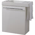 GODART - Meuble blanc brillant Solo avec lave-mains et porte serviette intégré pour Robinet à gauche - vignette