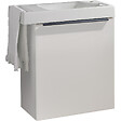 GODART - Meuble blanc mat Solo avec lave-mains et porte serviette intégré pour Robinet à droite - poignée noire - vignette
