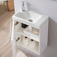 GODART - Pack lave-mains Blanc mat Strié - Robinetterie Eau froide à gauche - L.42.5 X H. 52.5 cm - Hamac 2 - vignette