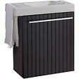 GODART - Meuble lave-mains Strié Noir mat avec porte serviette intégré pour Robinet à droite Solo - vignette