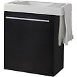 GODART - Meuble noir mat Solo avec lave-mains et porte serviette intégré pour Robinet à gauche - vignette