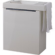 GODART - Meuble blanc brillant Solo avec lave-mains et porte serviette intégré pour Robinet à gauche - poignée noire - vignette