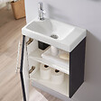 GODART - Pack lave-mains Noir Strié - Mitigeur à gauche - L.42.5 X H. 52.5 cm - Hamac 2 - vignette