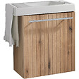 GODART - Meuble Strié Bois Solo avec lave-mains et porte serviette intégré pour Robinet à droite - vignette