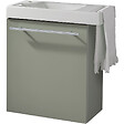 GODART - Meuble vert mat Solo avec lave-mains et porte serviette intégré pour Robinet à gauche - vignette