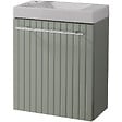 GODART - Meuble lave-mains Vert strié Solo pour robinet à gauche - vignette