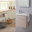 GODART - Pack lave-mains Beige cachemire avec porte serviette - mitigeur à gauche - L.48 X H. 52.5 cm - Houston - vignette