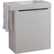 GODART - Meuble blanc brillant Solo avec lave-mains et porte serviette intégré pour Robinet à droite - poignée noire - vignette