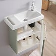 GODART - Pack lave-mains Vert mat strié avec porte serviette - Mitigeur à droite - L.48 X H. 52.5 cm - Houston - vignette